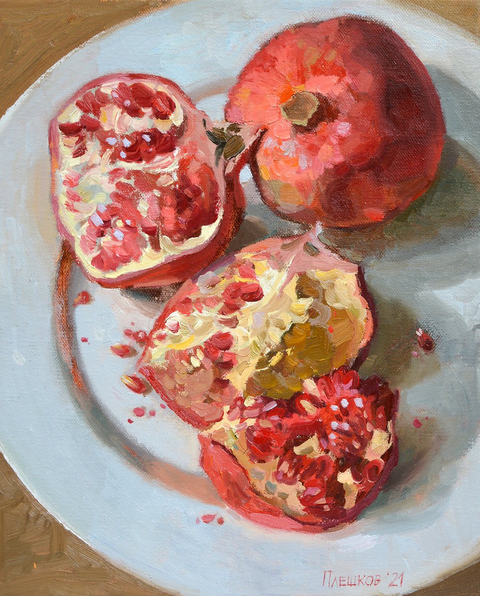 Still life with pomegranate by Alexey Pleshkov