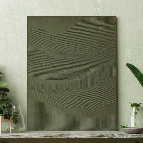 "Green Rye" Green abstract high textured art