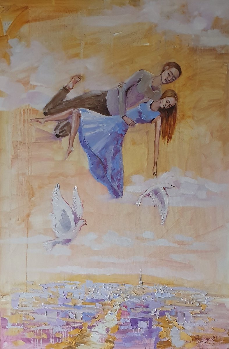 Impressionistic Portrait Oil Painting By Mary Voloshyna, 24 X 35", Dream In Paris, Original Artwork