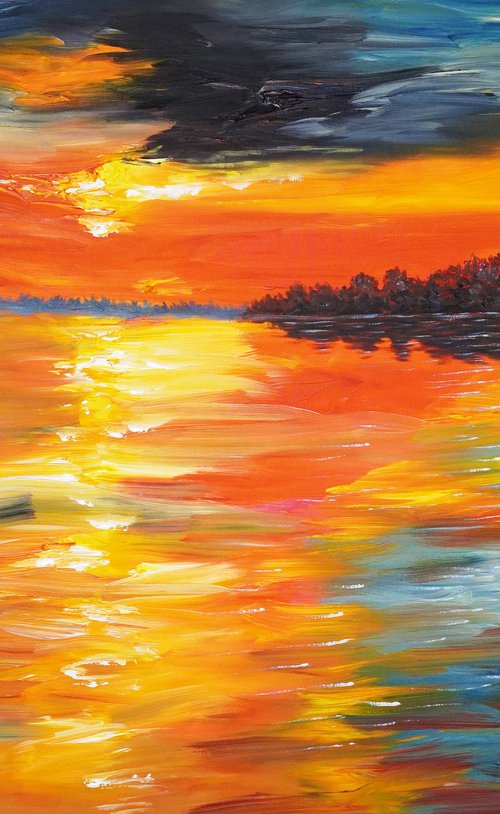 Romantic Evening Lake D 3 by Peter Nottrott
