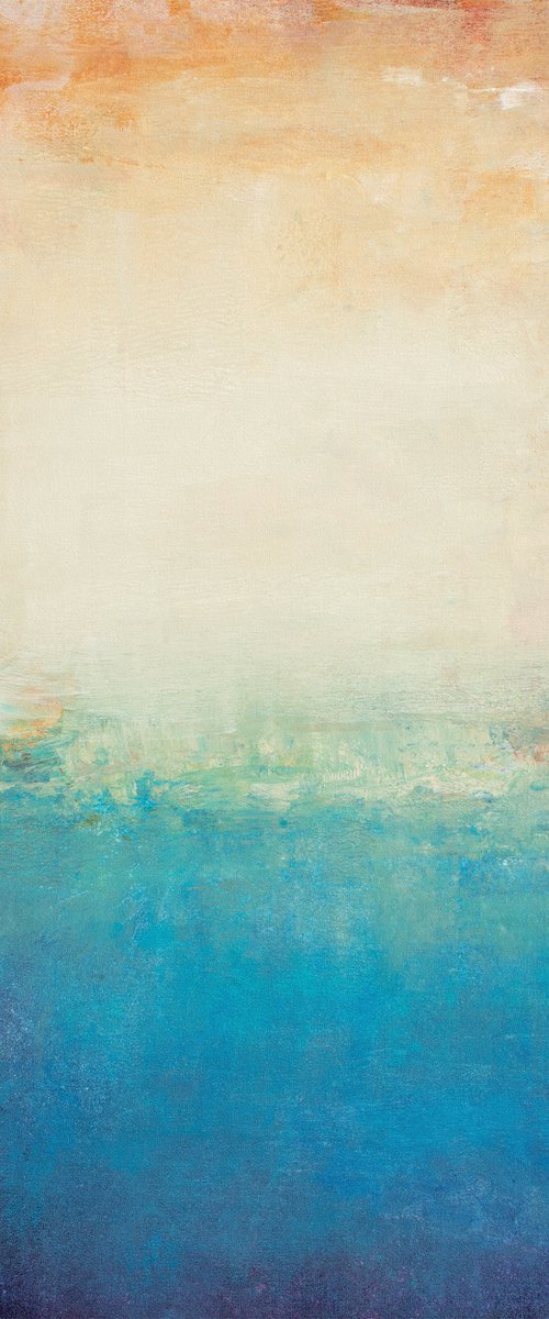 Blue Seas 211118, aqua turquoise textured abstract by Don Bishop