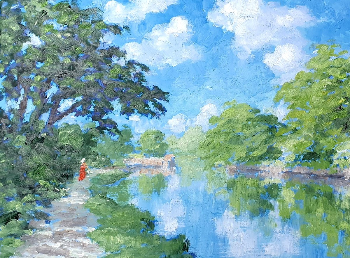 Impressionistic Landscape Oil Painting By Colin Ross Jack, 16 X 12, Summer Walk 9, Original Artwork