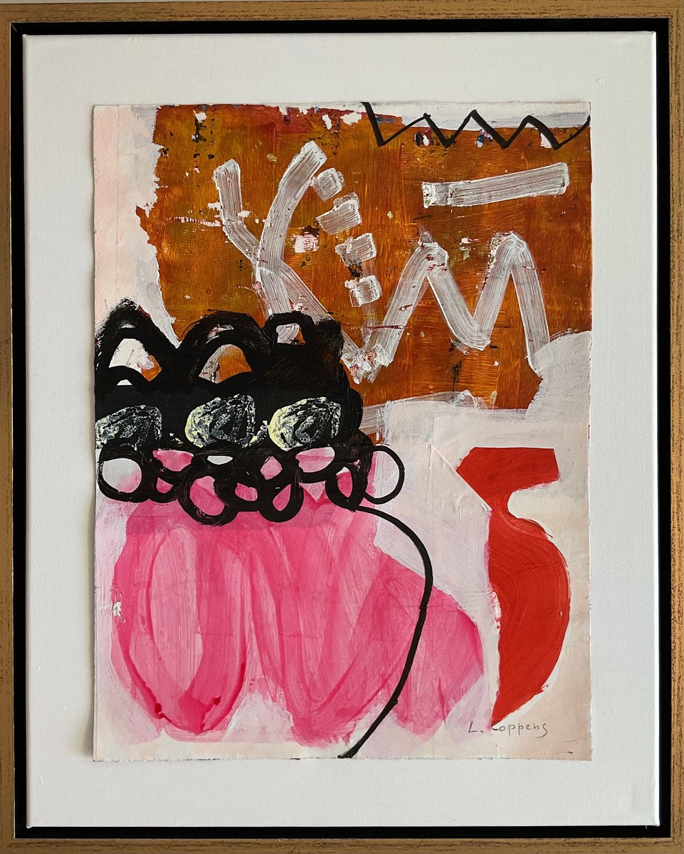 Abstract Painting By Linda Coppens, 17 X 21", Co-2025-03, Original Artwork