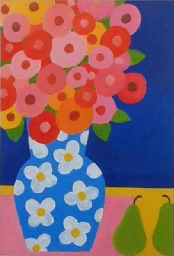 Spring Flowers in a Blue Vase III