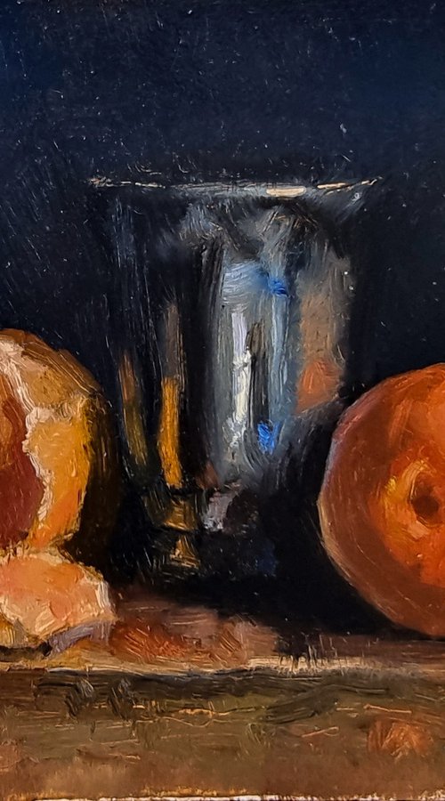 Tangerines and a Silver Cup by Pascal Giroud