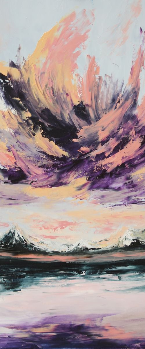 Purple morning, 50x70cm by Anastasiia Novitskaya