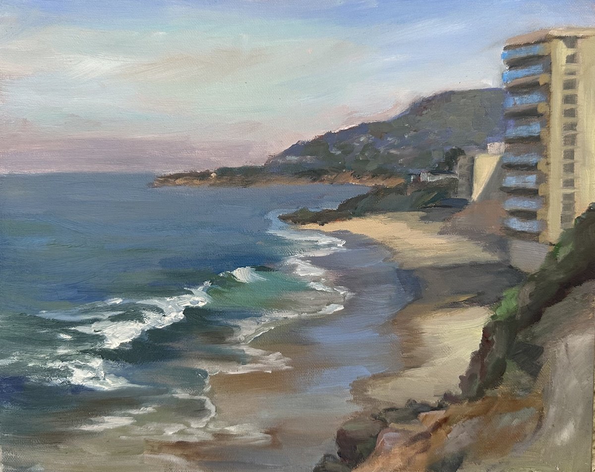 Impressionistic Landscape Oil Painting By Grace Diehl, 10 X 8, Agate Street Beach Ii, Original Artwork