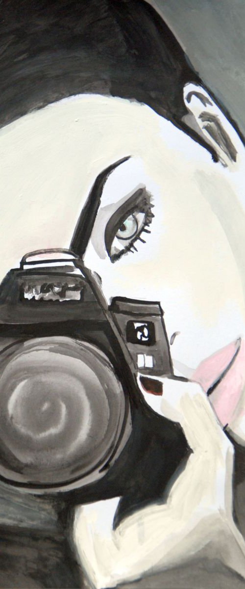 Girl With A Camera # 3 / 42 x 27.9 cm by Alexandra Djokic