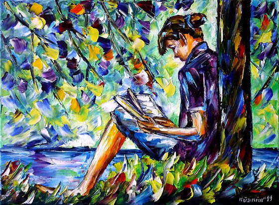 Reading by the river