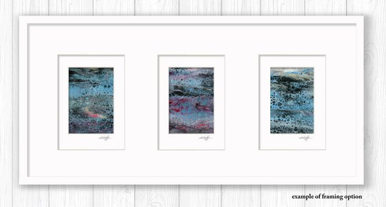 Abstract Dreams Collection 6 - 3 Small Matted paintings by Kathy Morton Stanion