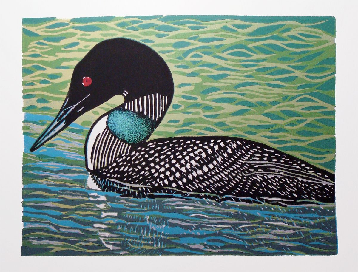 Impressionistic Animal Linocut By Angela Maher, 10 X 8, Strong And Free, Original Artwork