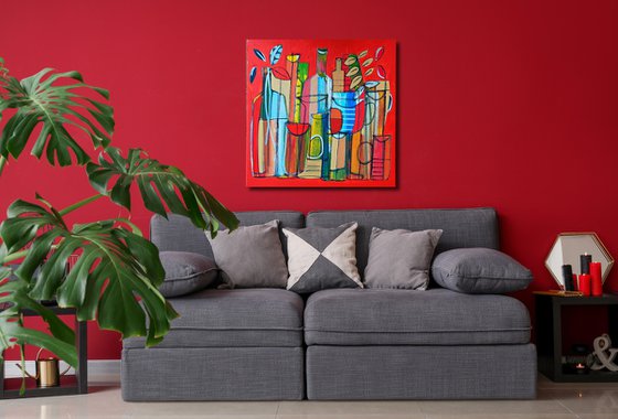 Still Life and Bottles III