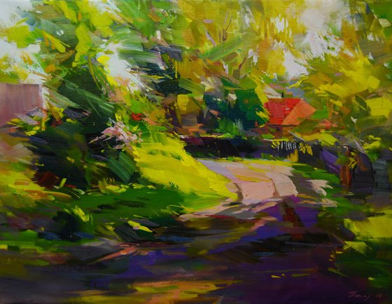 Plein air Oil Painting, " Path of Shadows "