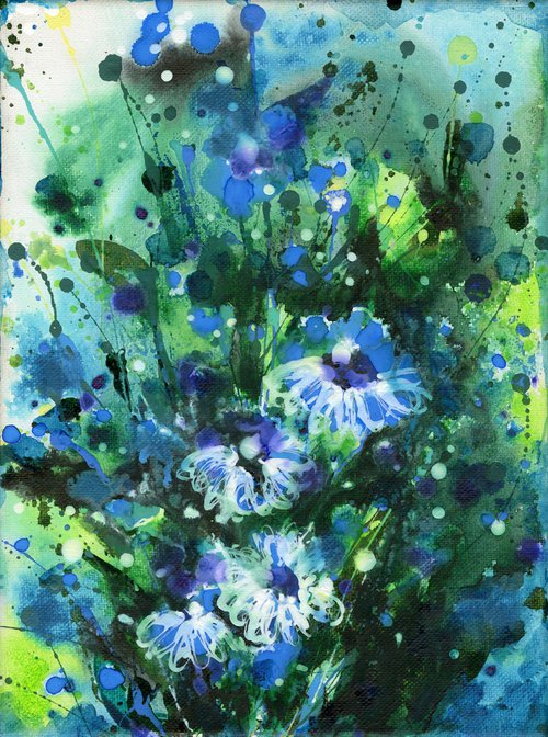Sweet Blooms - Flower Painting  by Kathy Morton Stanion by Kathy Morton Stanion