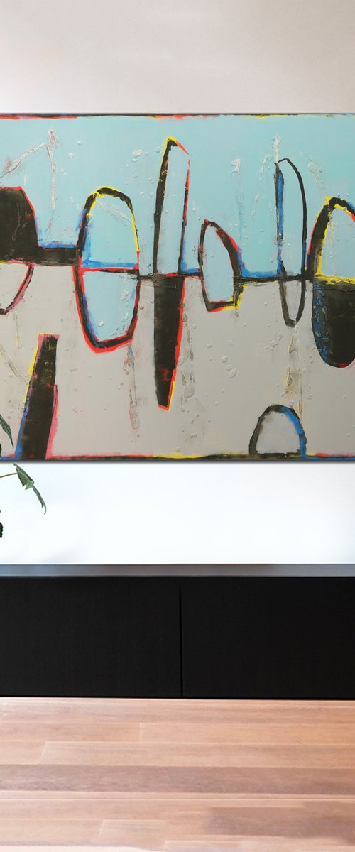 XL Painting - 150x100cm - Floating Landscape - Ronald Hunter - 42F by Ronald Hunter