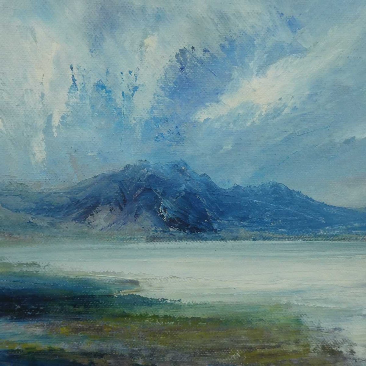 Expressive Landscape Oil Painting By Oconnart, 10 X 10", Loch Eribol, Scotland, Original Artwork