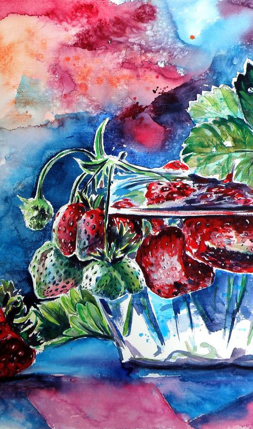 Still life with strawberry by Kovács Anna Brigitta