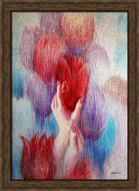 Touch : paper, oil pastel
