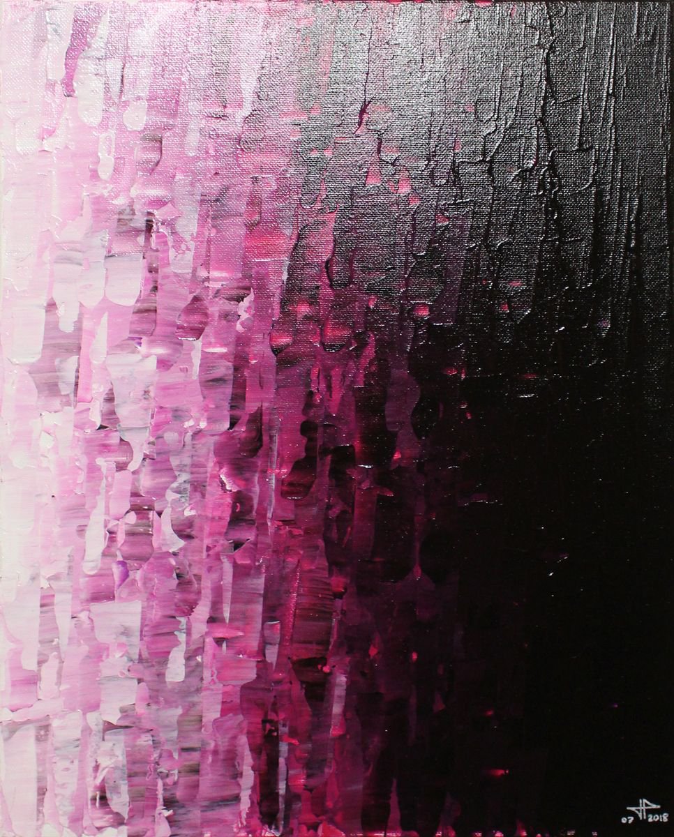 Abstract Acrylic Painting By Jonathan Pradillon, 13 X 16, Pinkish Fade, Original Artwork