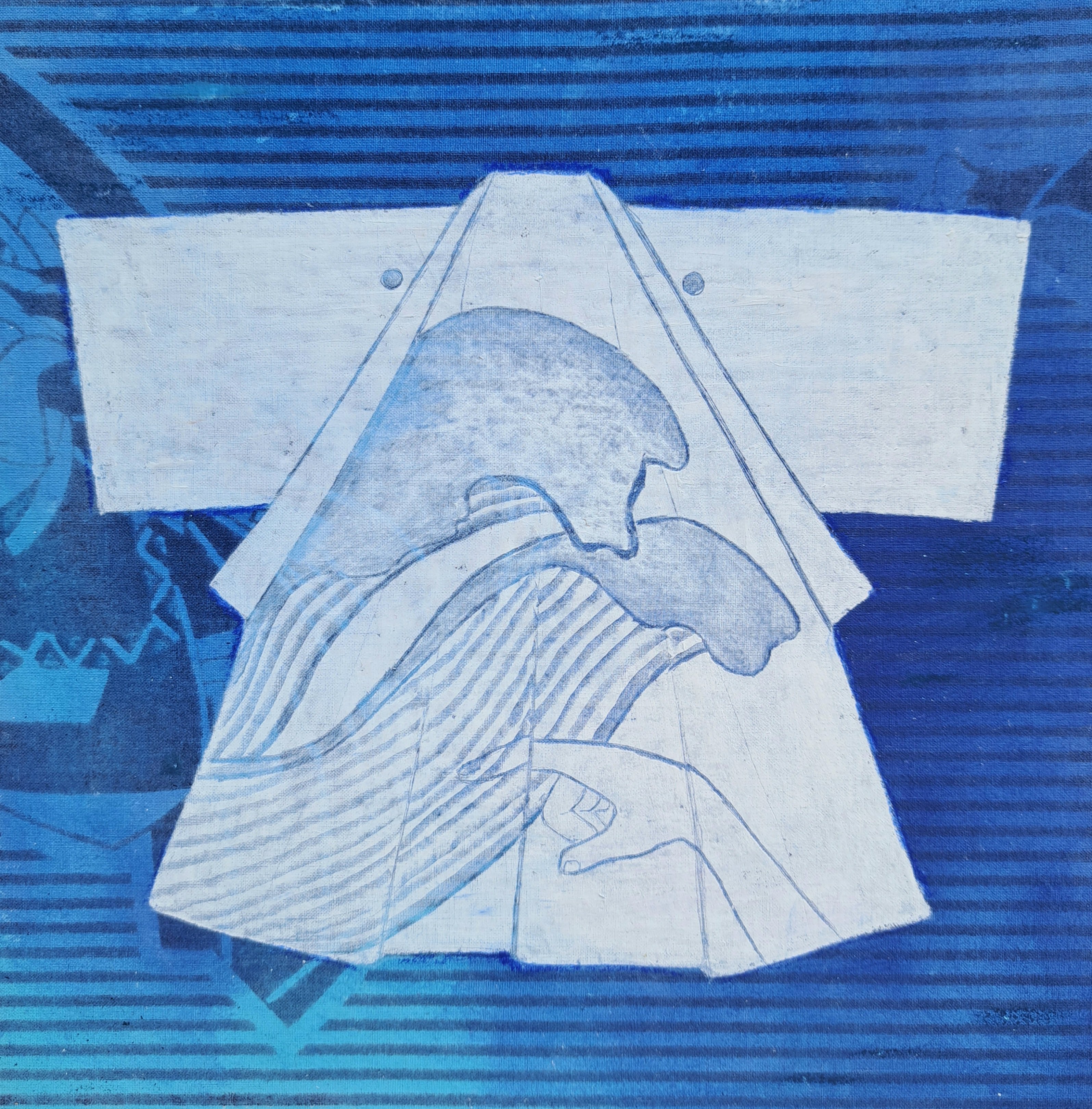 Landscape Pastel Drawing By Andromachi Giannopoulou, 13 X 13, White Kimono, Original Artwork