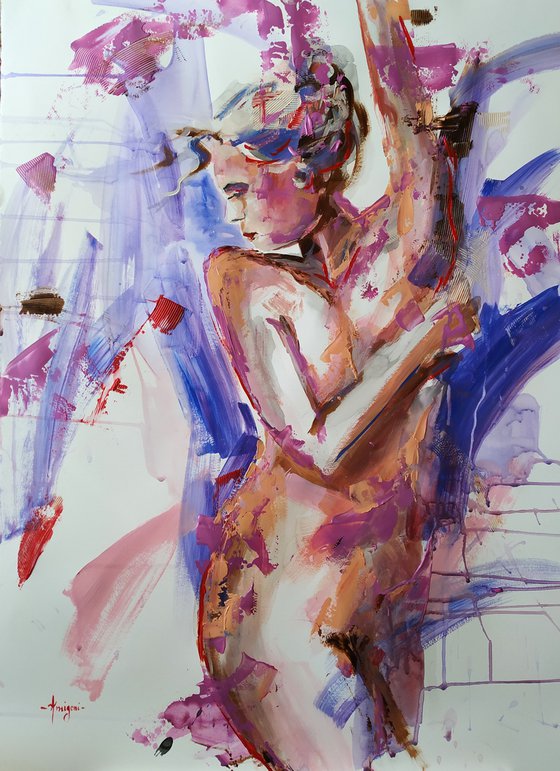 Perfect Story- woman Painting on Paper