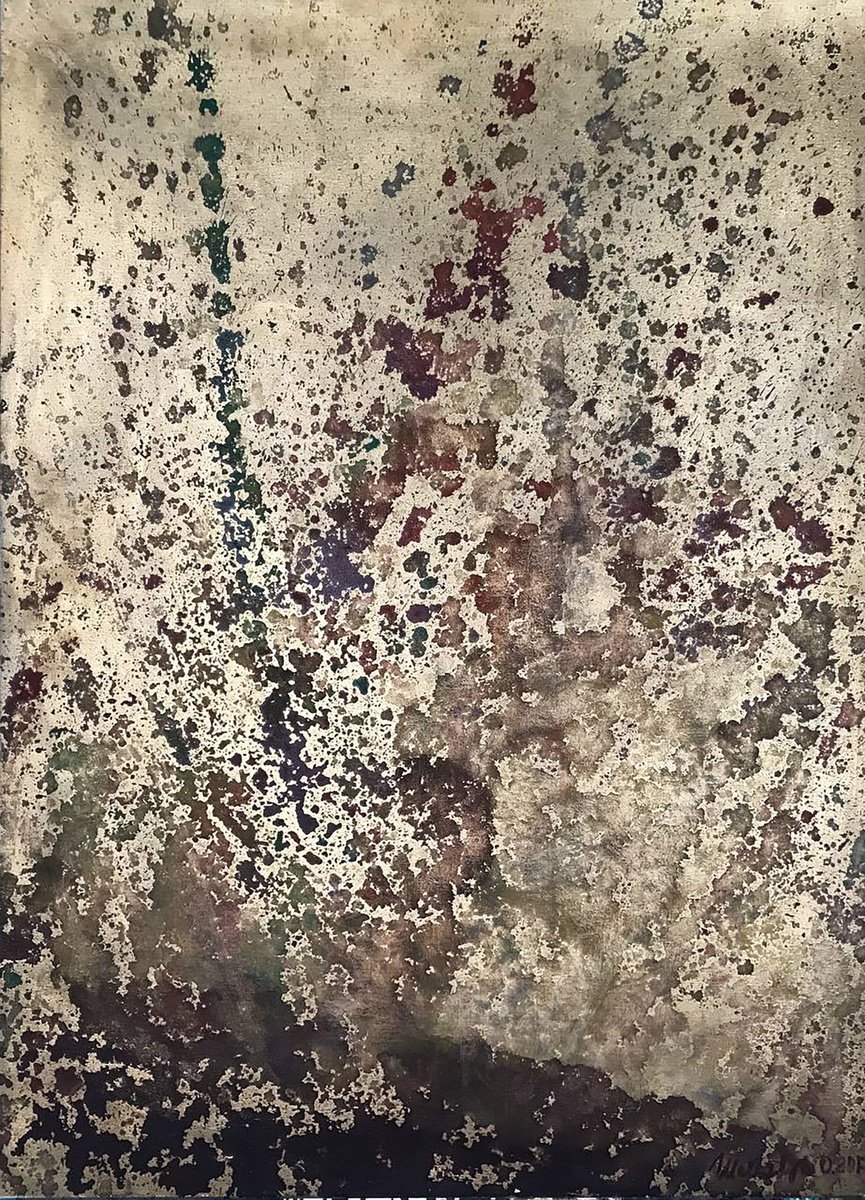 Impressionistic Abstract Acrylic Painting By Olga Melezhik, 20 X 28", Think With Your Body, Original Artwork