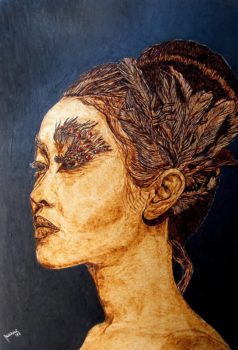 Impressionistic Painting , Emiko By Milis Pyrography, 13 X 20, Artwork For Sale On Artfinder