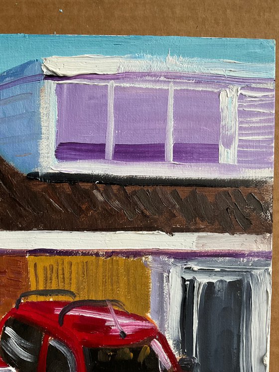 Cars parked near the house