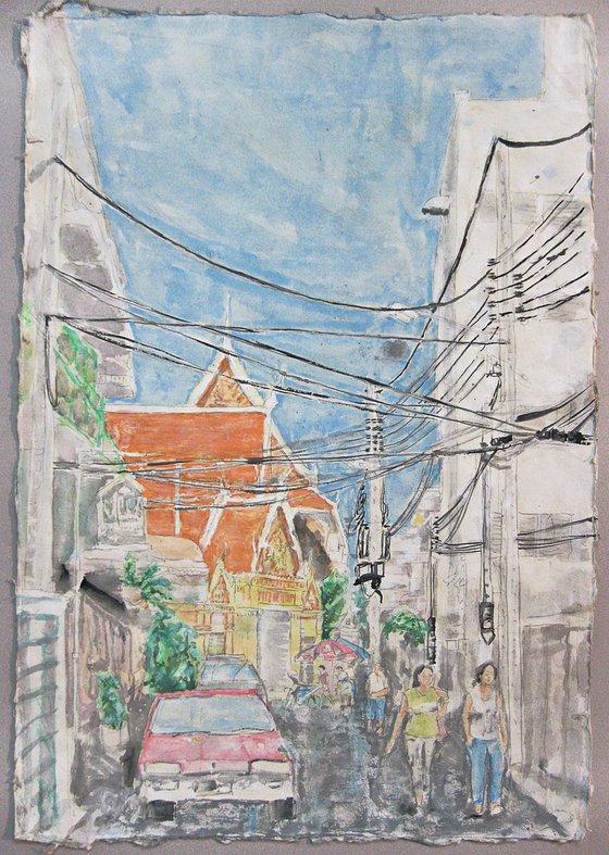 Temples and Wires, A Lane in Bangkok