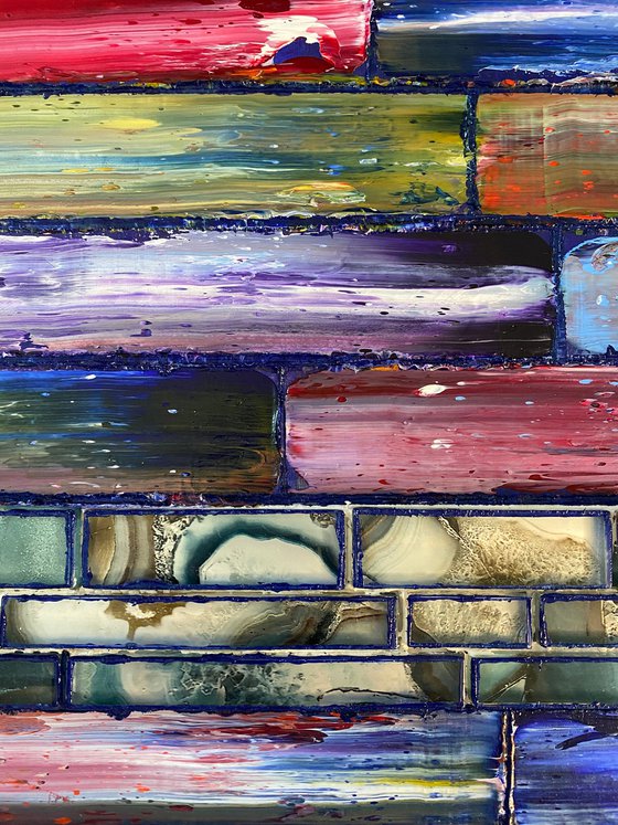 "Are You Not Entertained?" - Save As A Series - Original PMS Sculptural Mixed Media Painting Assemblage Triptych On Circular and Rectangular Wooden Panels - 48 x 48 inches