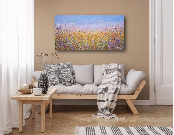 Radiant meadow - Vibrant Floral Painting