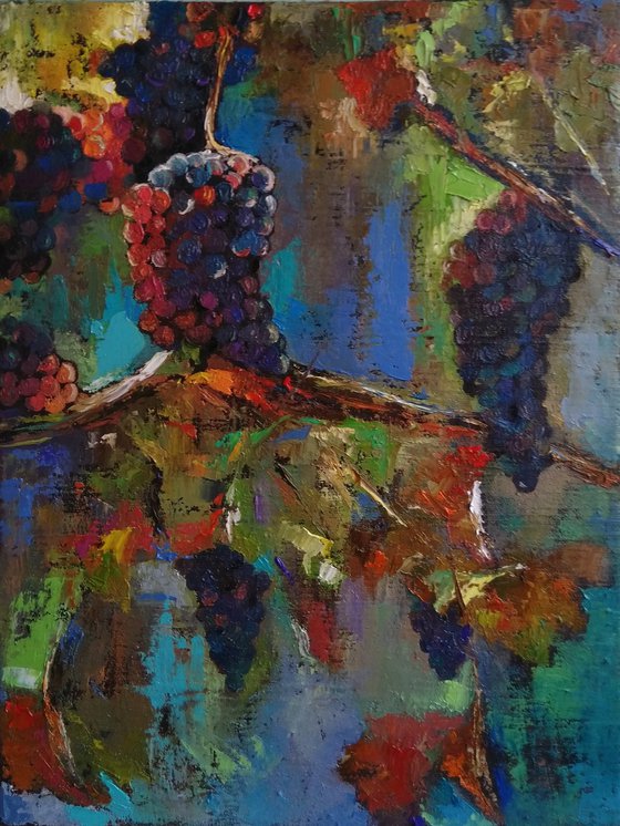 Grapes (34x44cm, oil painting, ready to hang)