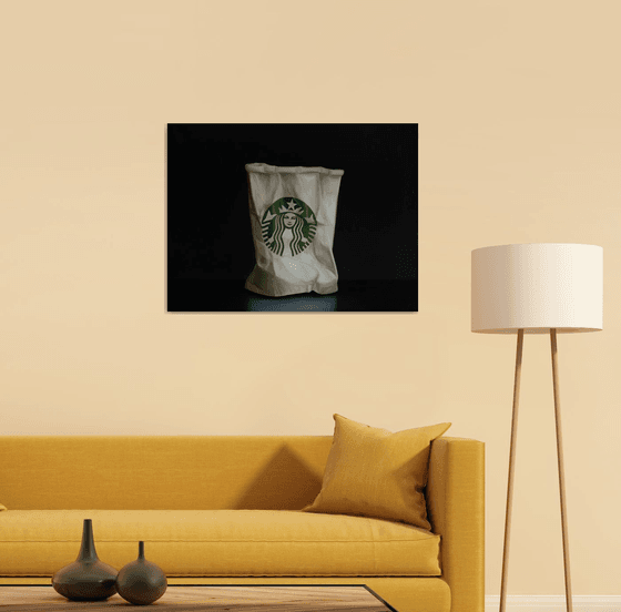 Crumpled Starbucks paper cup Painting