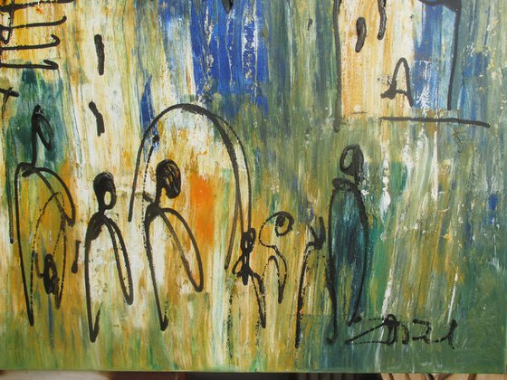 mediterrian citylife xl Acrylpainting 31,4 x 55,2 inch