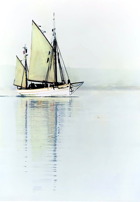 White Sailsl on White Ground