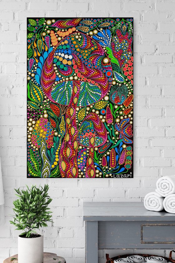 Psychedelic Mushroom Garden