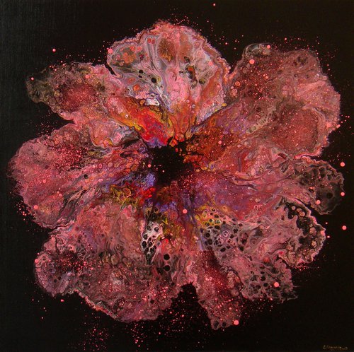 31.5" "Flower" Floral Painting by Irini Karpikioti