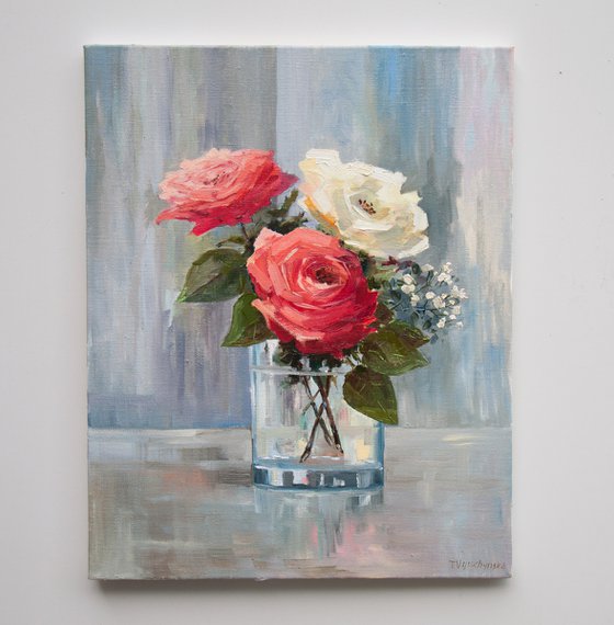 Flowers. Oil painting. Original Art. On canvas. 16 x 20in.