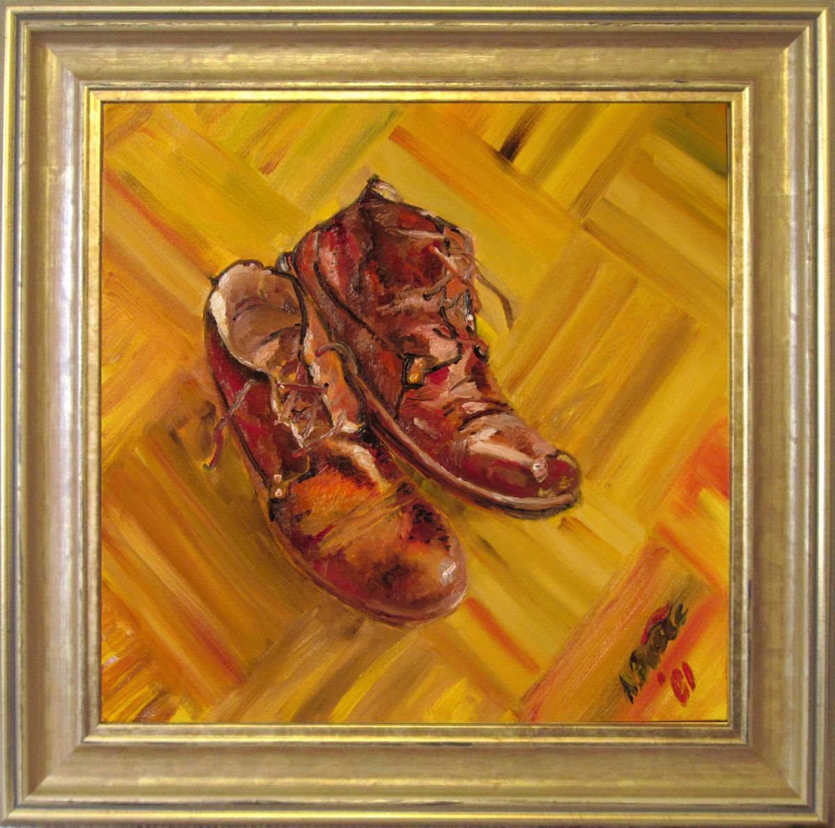 Impressionistic Still Life Oil Painting By Aleksandar Basic, 22 X 22, Portrait Ii, Original Artwork