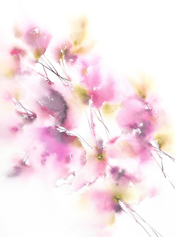 Pink abstract flowers