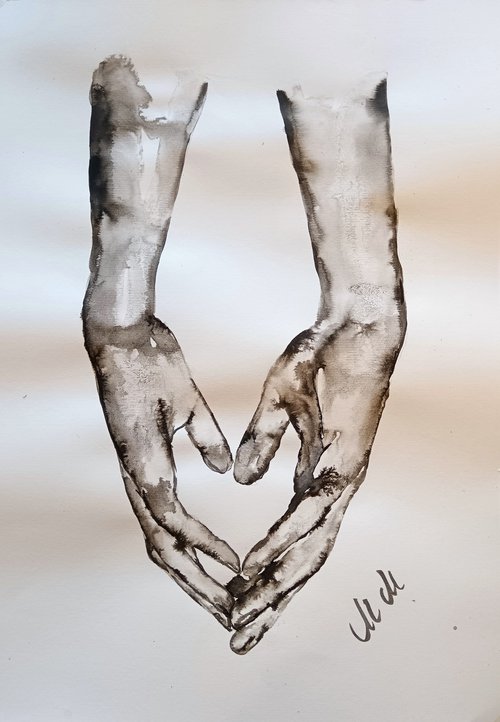 Couple holding hands I by Mateja Marinko
