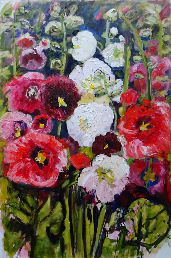 Hollyhocks