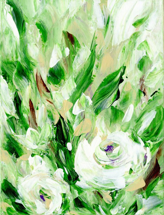 Tranquility Blooms 32 - Floral Painting by Kathy Morton Stanion
