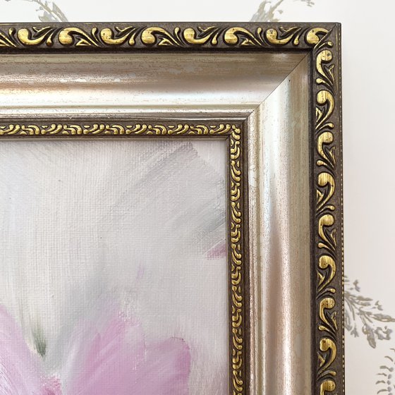 Pink flower in a frame