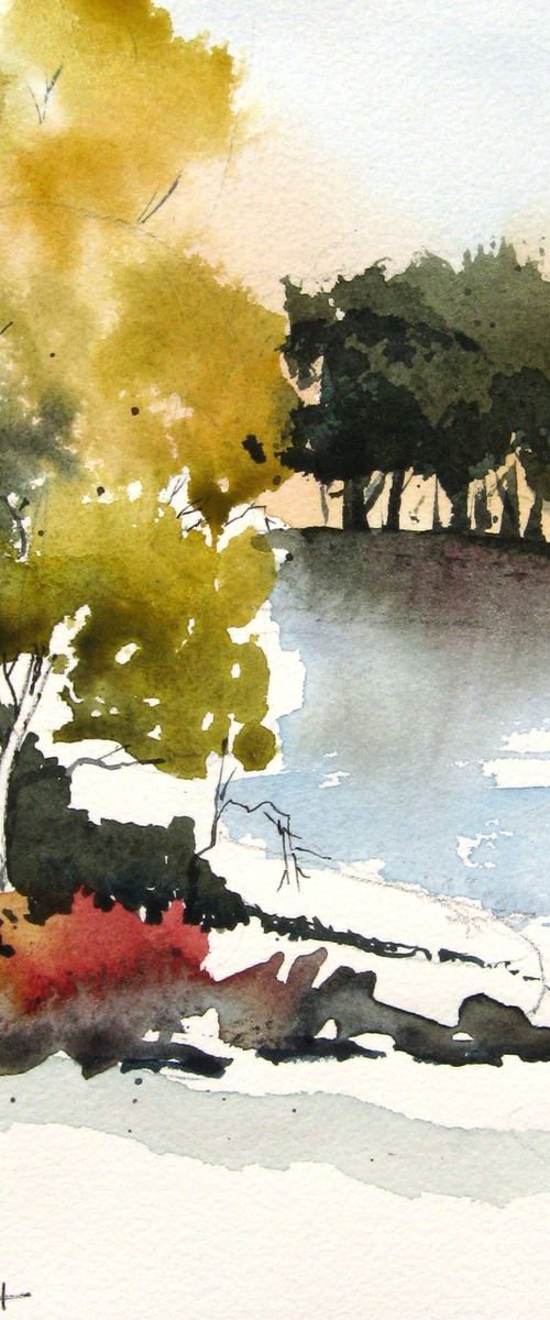 River Thicket - Original Watercolor Painting by CHARLES ASH