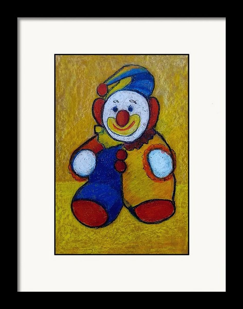 Impressionistic Pastel Drawing , The Colorful Clown Stuffed Toy By Asha Shenoy, 8 X 12, Artwork For Sale On Artfinder