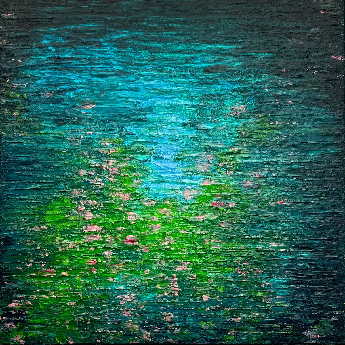 Abstract Acrylic Painting By Lyra Morgan, 29 X 29", Moment In Flow, Original Artwork