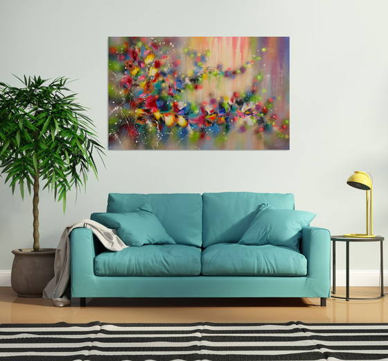 "Melody of the Sunset" VERY LARGE Floral Painting