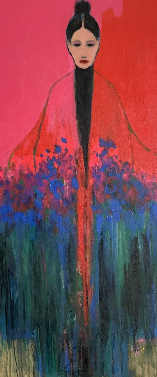 The Girl with Bouquet by Gela MIKAVA