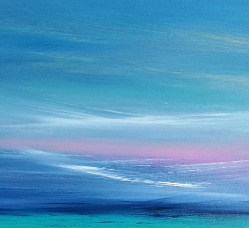 Seascape - Rise and Shine, Panoramic Blue by Mel Graham